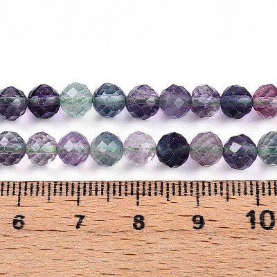 Natural Rainbow Fluorite Beads Strands G-S345-6mm-29-1