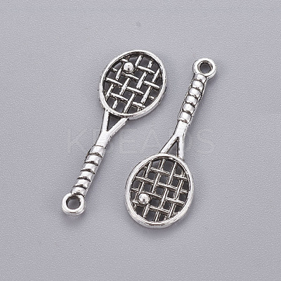 Tibetan Style Alloy Tennis Racket Pendants TIBEP-1020-AS-FF-1