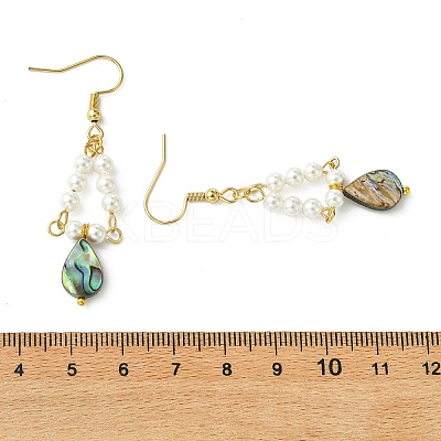 Paua Shell Dangle Earrings EJEW-JE07179-1