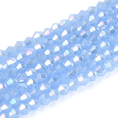 Imitation Jade Electroplate Glass Beads Strands EGLA-A039-J2mm-B08-1