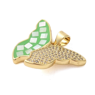 Brass Micro Pave Cubic Zirconia Pendants KK-K385-049G-1