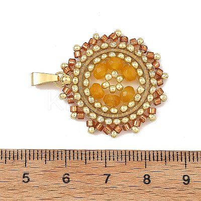 304 Stainless Steel & Cylinder Glass Seed Beads Pendants PALLOY-MZ01450-01-1