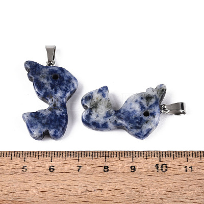 Natural Blue Spot Jasper Pendants G-T144-11K-1