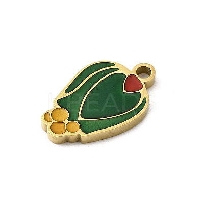 304 Stainless Steel Enamel Charms STAS-I335-04G-03-1