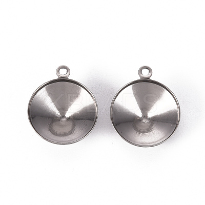 Tarnish Resistant 201 Stainless Steel Pendant Rhinestone Settings STAS-Q239-017A-1