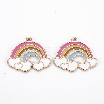 Rack Plating Alloy Enamel Pendants ENAM-S126-040-NR-1