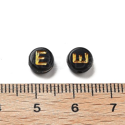 Plating Opaque Acrylic Beads OACR-R005-03E-1
