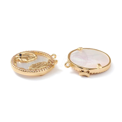 Real 18K Gold Plated Brass Micro Pave Clear Cubic Zirconia Pendants ZIRC-J039-14G-J-1