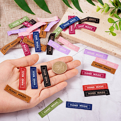 80Pcs 8 Colors Rectangle Clothing Handmade Labels FIND-TA0004-26-1