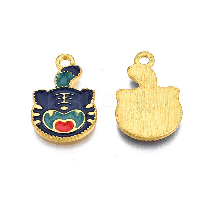 Rack Plating Alloy Enamel Pendants ENAM-S122-58G-1