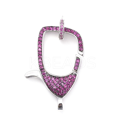 Brass Micro Pave Cubic Zirconia Lobster Claw Clasps ZIRC-F110-94P-03-1