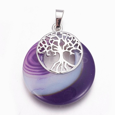 Natural Agate Pendants G-F573-C22-1