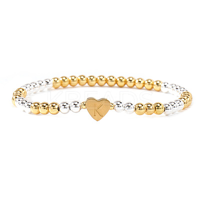 Brass Beads Stretch Bracelets for Women CW0227-15-1