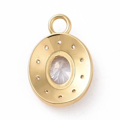 Eco-friendly Brass Micro Pave Cubic Zirconia Pendants KK-D079-23G-01-1