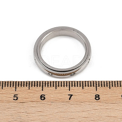 304 Stainless Steel Rhinestone Rotating Finger Rings RJEW-A074-01C-P-1