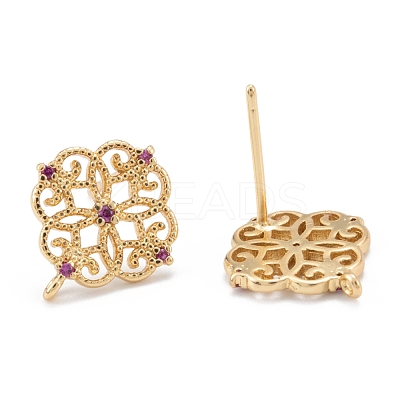 Brass Stud Earring Findings KK-K251-05G-01-1