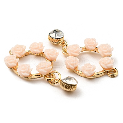 Resin Flower Garland Pendants ALRI-L050-03G-1