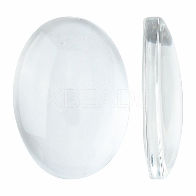 Transparent Oval Glass Cabochons GGLA-R022-18x13-1