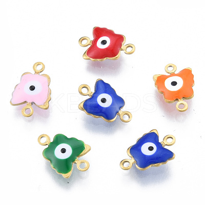 304 Stainless Steel Enamel Connector Charms STAS-N092-173-1