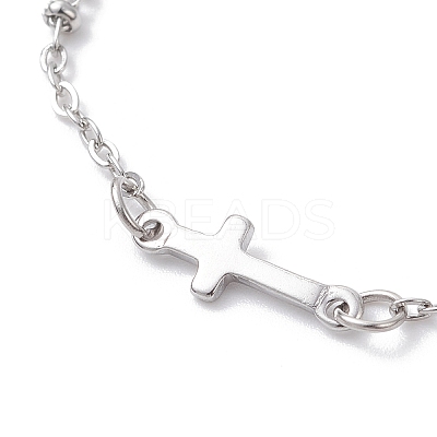 304 Stainless Steel Cross Link Chain Bracelet Making AJEW-JB01380-02-1