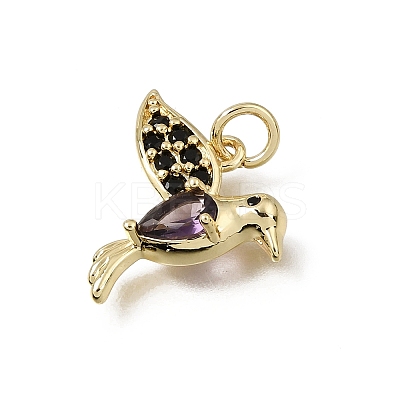 Brass Micro Pave Colorful Cubic Zirconia Pendants CU-L001-09G-01-1