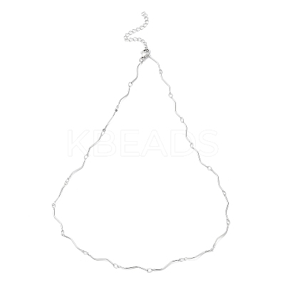 Non-Tarnish 304 Stainless Steel Twist Bar Link Chain Necklace NJEW-K249-11P-1