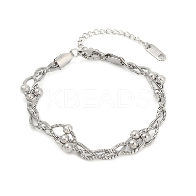 304 Stainless Steel Satellite Chains Bracelets LS-BJEW-Z106-01P-1