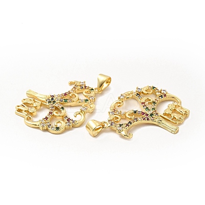 Brass Micro Pave Cubic Zirconia Pendants KK-H441-37LG-1
