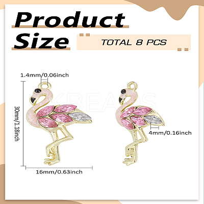 8Pcs Alloy Enamel Pendants FIND-LP0004-11-1