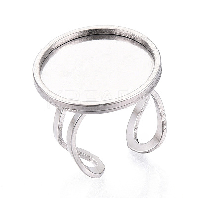 304 Stainless Steel Cuff Ring Findings STAS-S080-040H-P-1