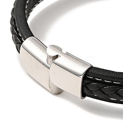 304 Stainless Steel Knot Link Bracelet with Magnetic Clasp BJEW-C021-26P-1