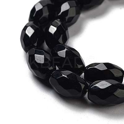 Natural Black Onyx(Dyed & Heated) Beads Strands G-P520-C06-01-1