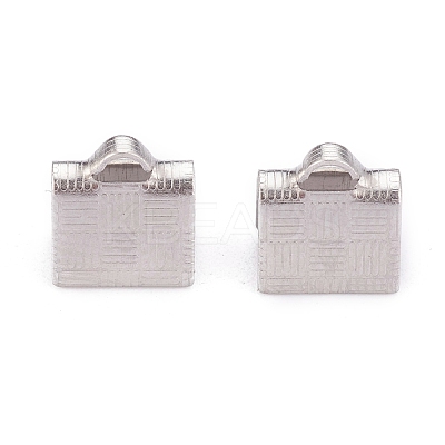 Tarnish Resistant 304 Stainless Steel Ribbon Crimp Ends STAS-P249-30P-1