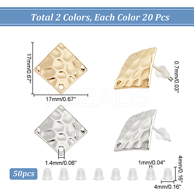 40Pcs 2 Color Alloy Stud Earring Findings FIND-DC0001-97-1
