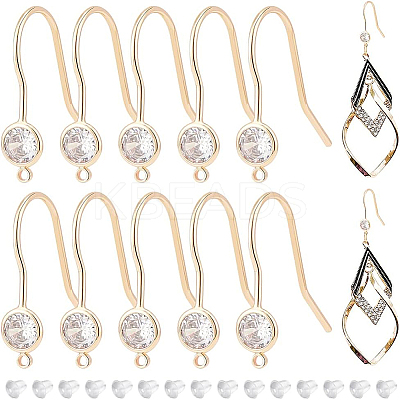 12Pcs Brass Earring Hooks KK-BC0008-48-1