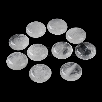 Natural Quartz Crystal Flat Round Palm Stones G-M416-10F-1
