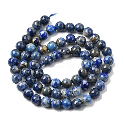 Natural Lapis Lazuli Beads Strands G-G344-A09-6mm-1