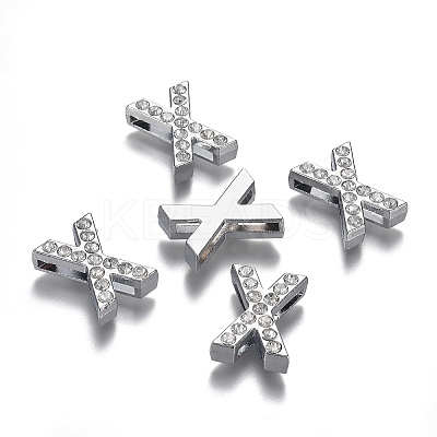 Alloy Letter Slide Charms RB-F034-01X-P-RS-1