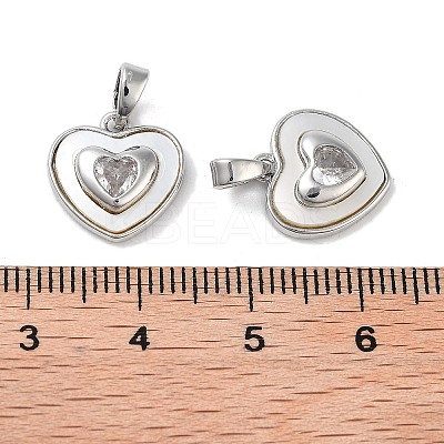 Brass Micro Pave Clear Cubic Zirconia Pendants KK-B102-23P-1