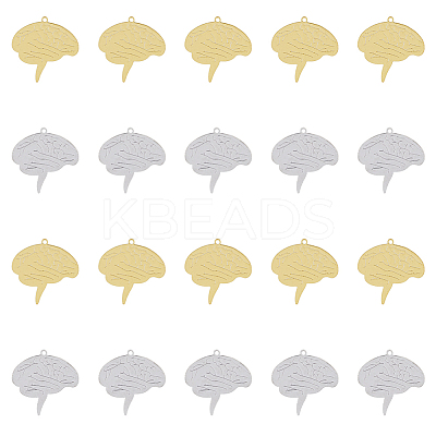 20Pcs 2 Colors 304 Stainless Steel Pendants STAS-DC0014-03-1