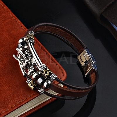 Leaehet Cords Multi-strand Bracelets PW-WG21659-02-1