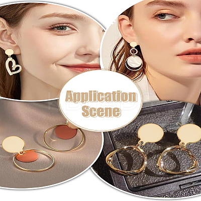 12Pcs 2 Colors 304 Stainless Steel Stud Earring Findings STAS-LP0001-76-1