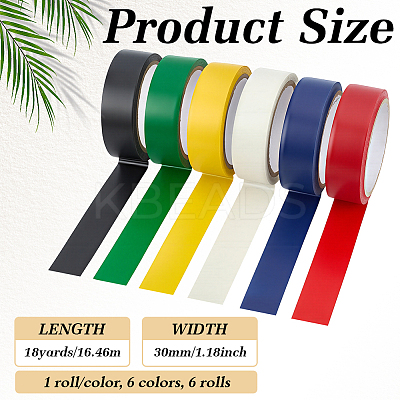 6 Rolls 6 Colors PVC Safety Tape DIY-MA0007-19-1