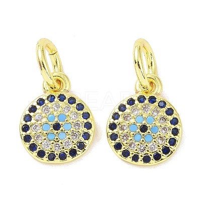 Real 18K Gold Plated Brass Micro Pave Cubic Zirconia Pendants KK-L209-039G-09-1