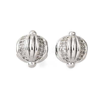 Brass Micro Pave Cubic Zirconia Beads KK-D356-10P-1