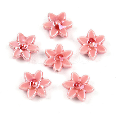 Glazed Porcelain Beads Strands PORC-N008-10H-1