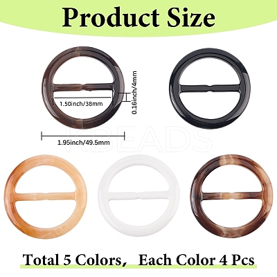 20Pcs Resin Tri-Glide Adjuster Buckles FIND-GF0008-12F-1