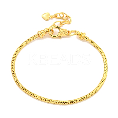3MM Brass European Style Round Snake Chain Bracelets for Jewelry Making BJEW-G703-04G-1