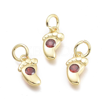 Brass Micro Pave Cubic Zirconia Pendants KK-P187-08B-G-1
