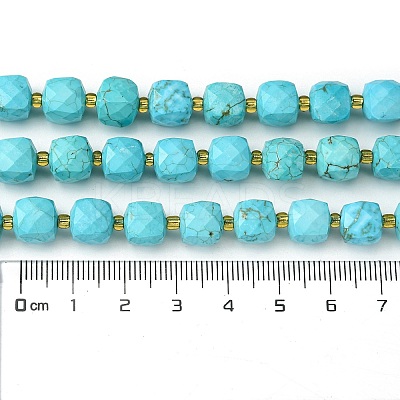 Synthetic Blue Turquoise Beads Strands G-Q010-A13-01-1
